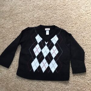 NWT! Arizona size kids 24M black argyle sweater